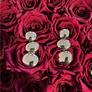 Futuristic Fantasy Silver Post Earring